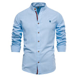 Camisa de Lino Cuello Polo Manga Larga para Hombre Marco Stefano Romano®