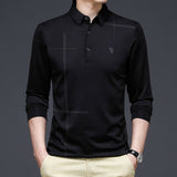 Camisa de Manga Larga Cuello Polo Poliéster para Hombre Stefano Romano®