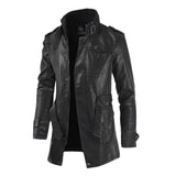 Chamarra Larga de Cuero para Hombre Stefano Romano®
