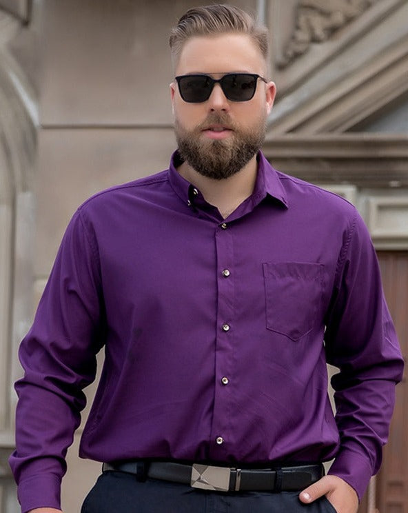 Camisa de Vestir Manga Larga para Hombre Plus Size Stefano Romano®