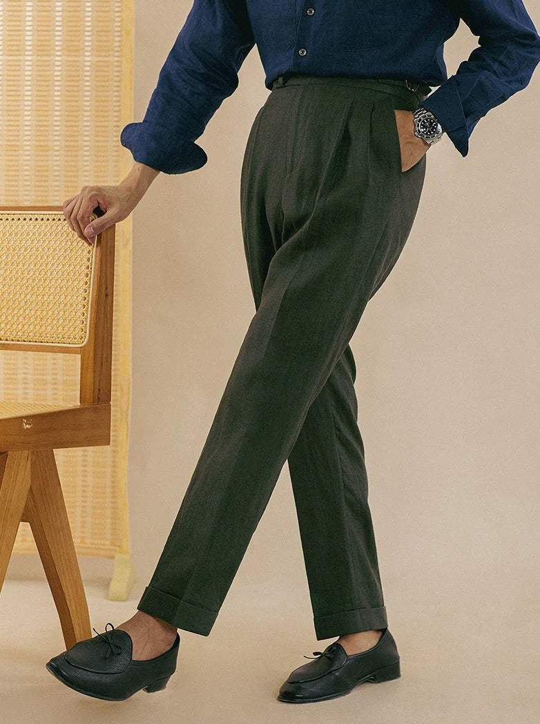 Pantalón de Vestir de Lino para Hombre Stefano Romano®