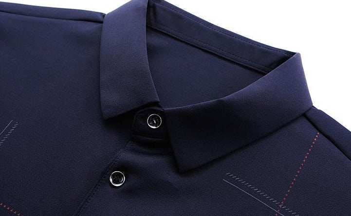 Camisa de Manga Larga Cuello Polo Poliéster para Hombre Stefano Romano®