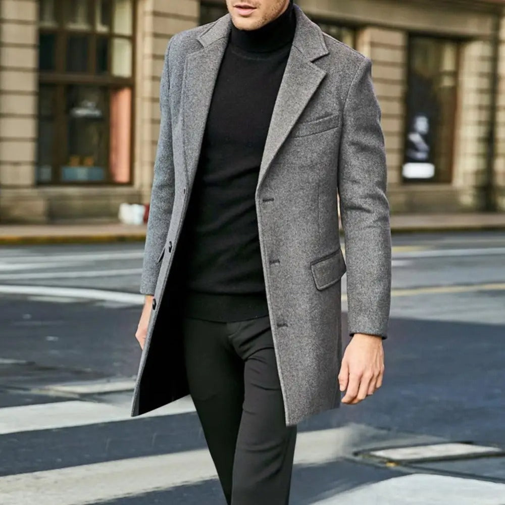 Abrigo de Lana Manga Larga para Hombre Stefano Romano®