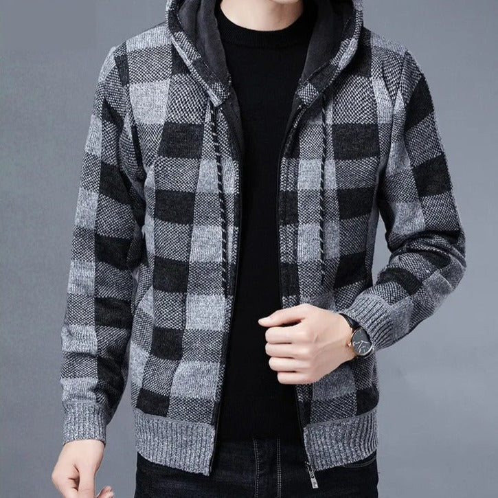 Sudadera a Cuadros con Capucha para Hombre Alessandro Stefano Romano®