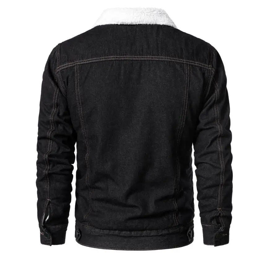 Chamarra de Mezclilla con Forro de Lana Cuello Polo para Hombre Marco Stefano Romano®