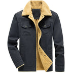 Chamarra de Mezclilla con Forro de Lana Cuello Polo para Hombre Alessandro Stefano Romano®