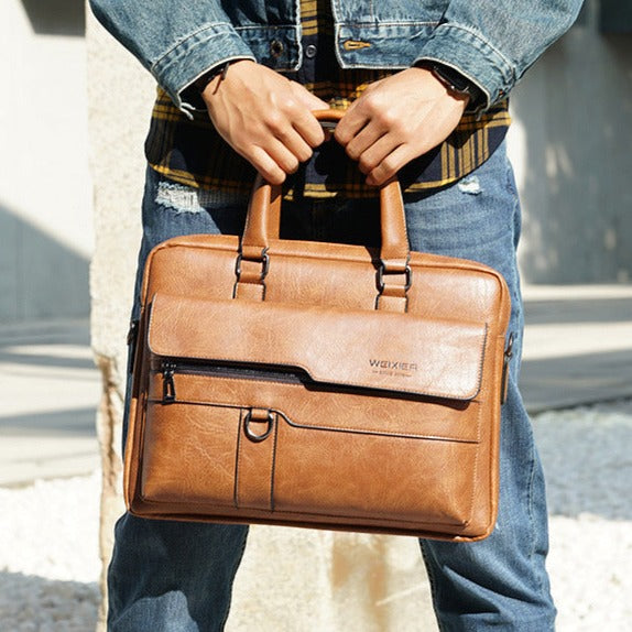 Bolsa de Cuero Genuino para Hombre Stefano Romano®