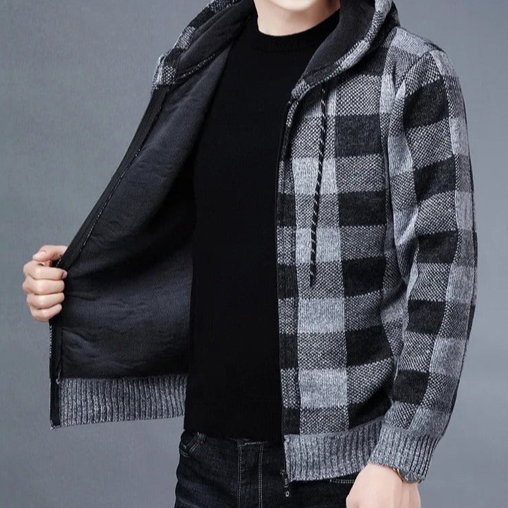 Sudadera a Cuadros con Capucha para Hombre Alessandro Stefano Romano®