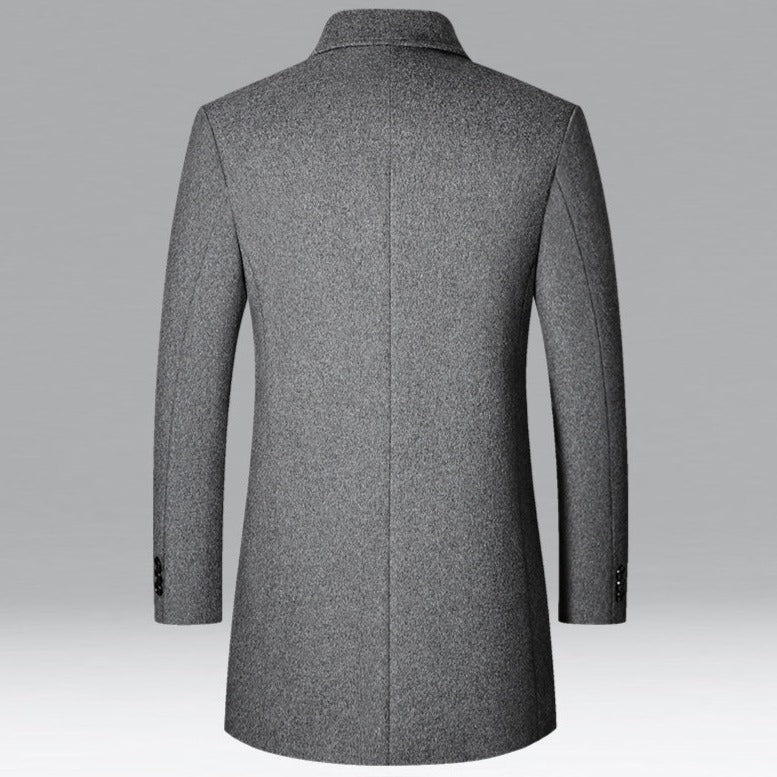 Abrigo de Lana de Diseñador Cuello Polo Slim Fit para Hombre Marco Stefano Romano®