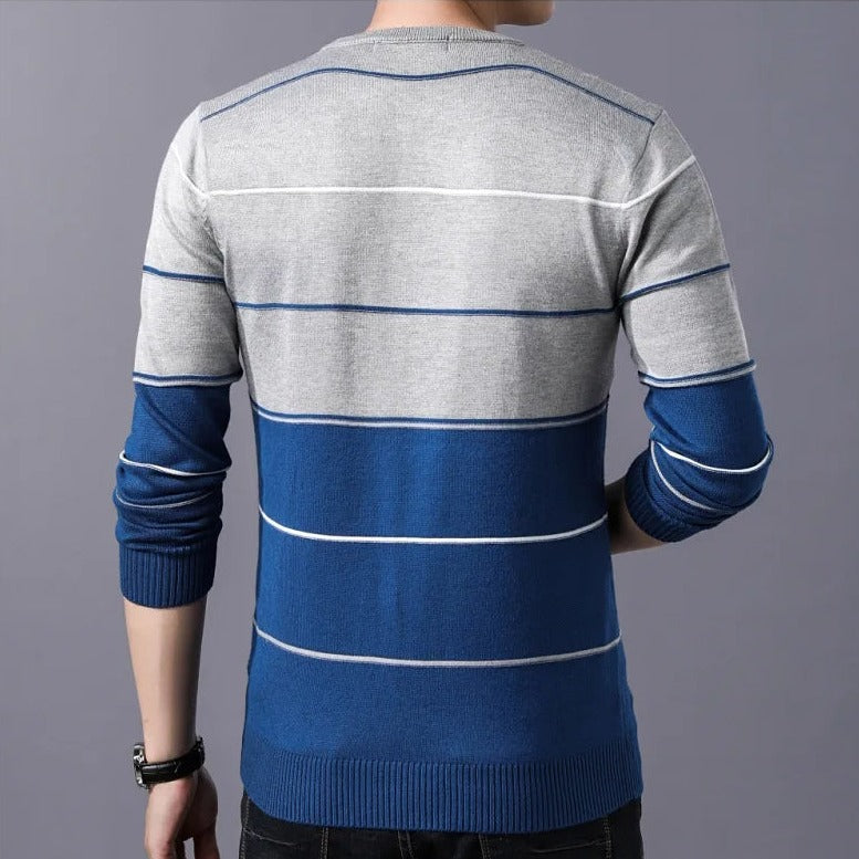 Suéter a Rayas Cuello Redondo para Hombre Alessandro Stefano Romano®
