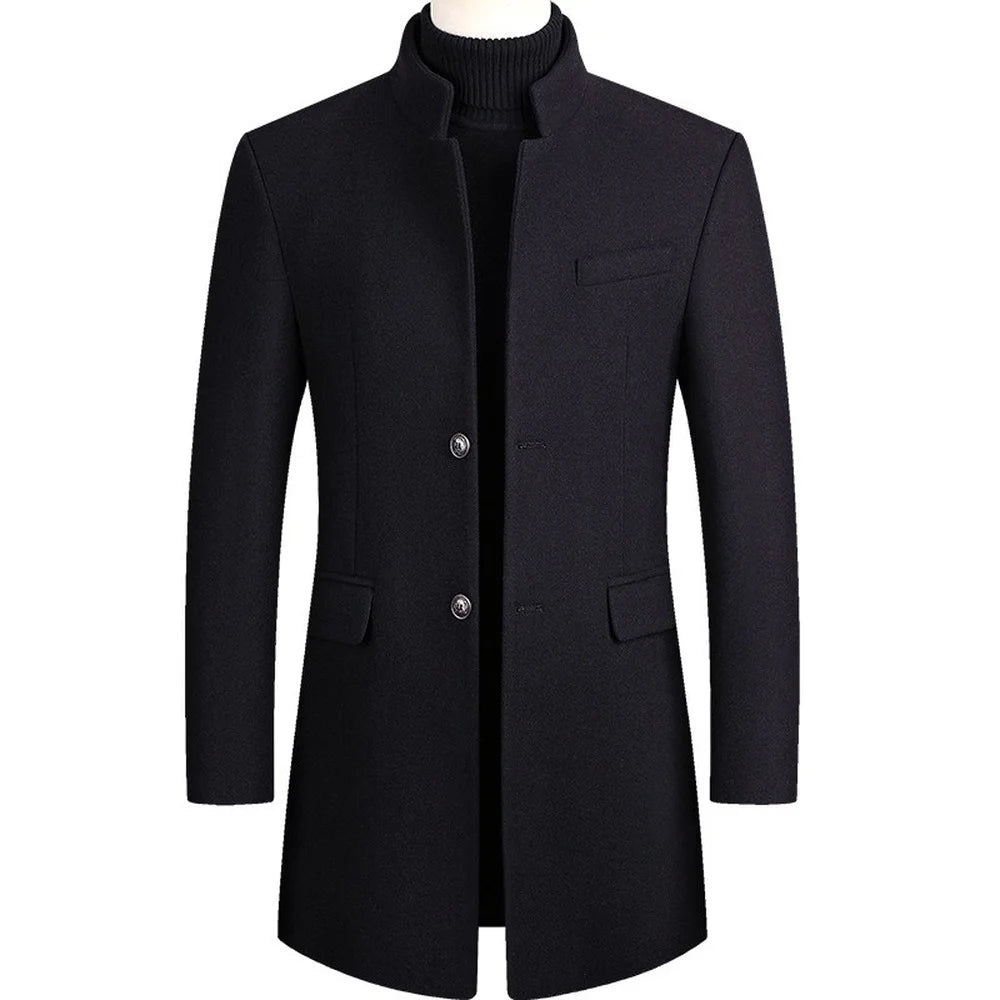 Abrigo de Lana de Diseñador Slim Fit para Hombre Alessandro Stefano Romano®