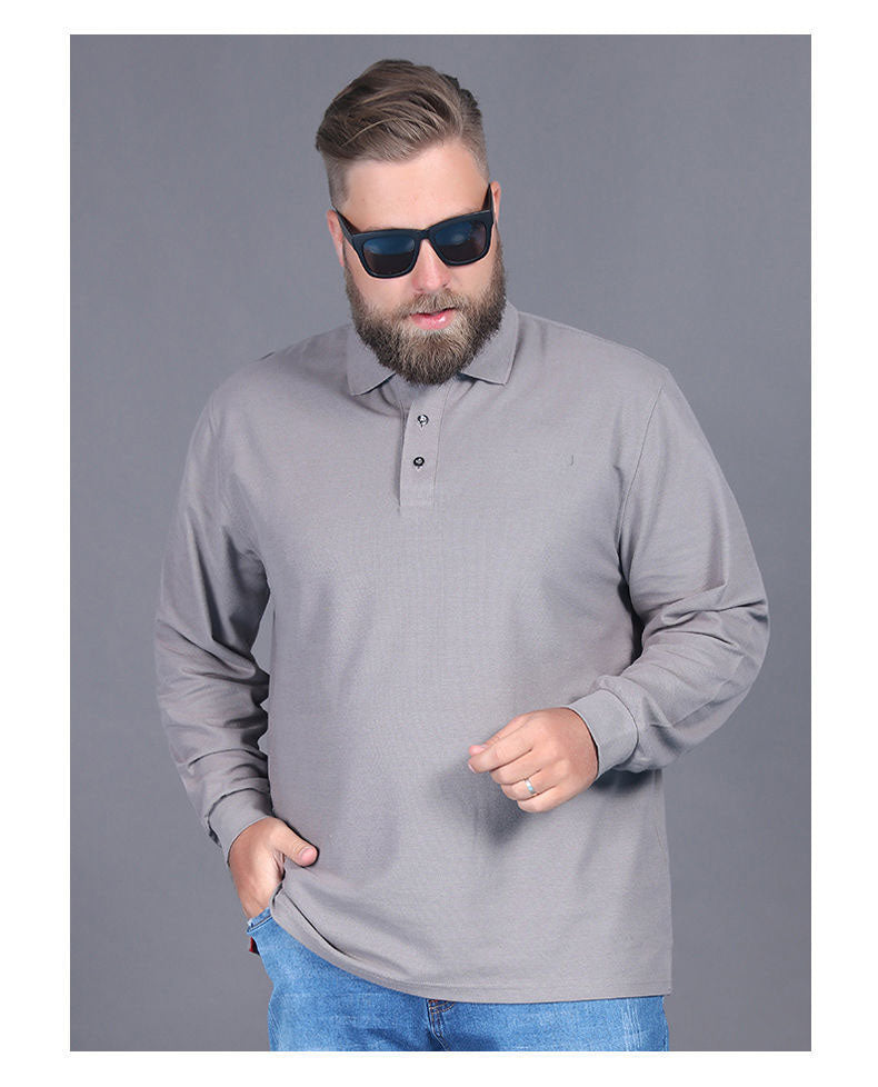 Playera Polo de Manga Larga Plus Size para Hombre Stefano Romano®