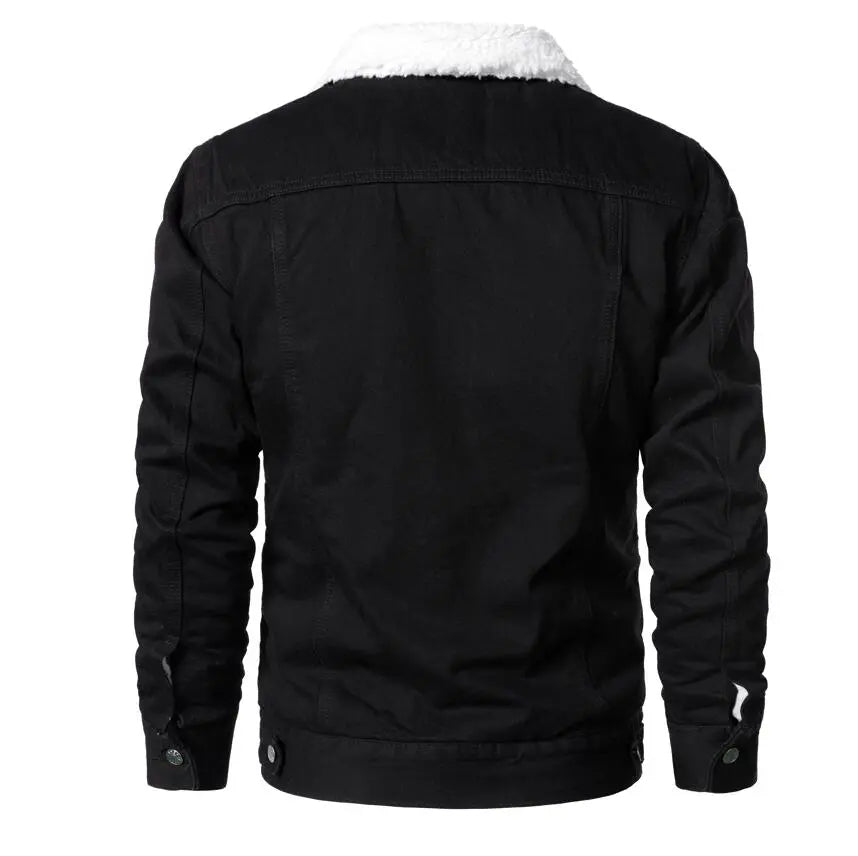 Chamarra de Mezclilla con Forro de Lana Cuello Polo para Hombre Marco Stefano Romano®