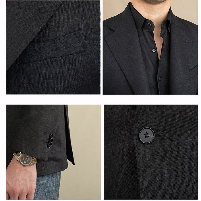 Blazer de Lino Cruzado para Hombre Stefano Romano®
