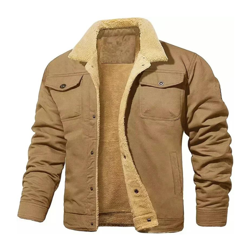 Chamarra de Mezclilla con Forro de Lana Cuello Polo para Hombre Alessandro Stefano Romano®