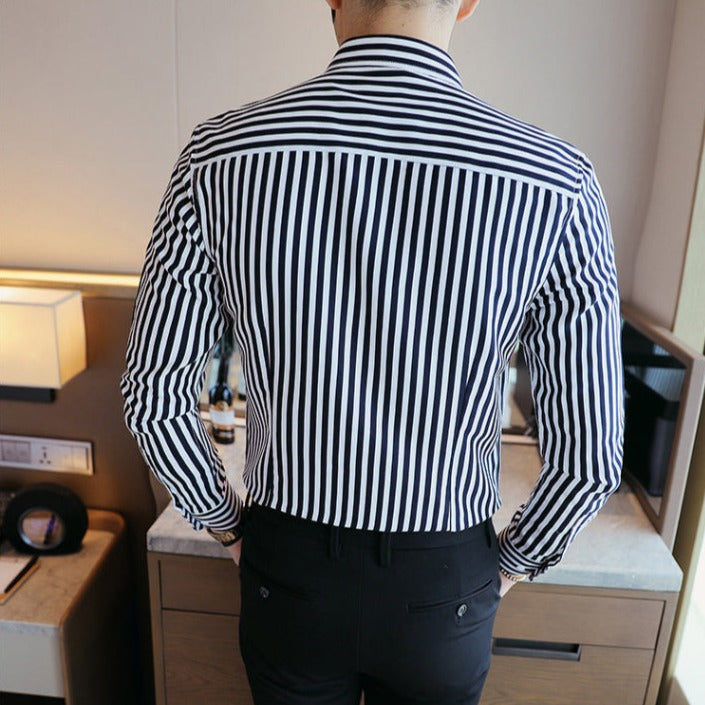 Camisa de Vestir Sport Fino Moderno Poliéster para Hombre Alessandro Stefano Romano®