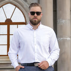 Camisa de Vestir Manga Larga para Hombre Plus Size Stefano Romano®