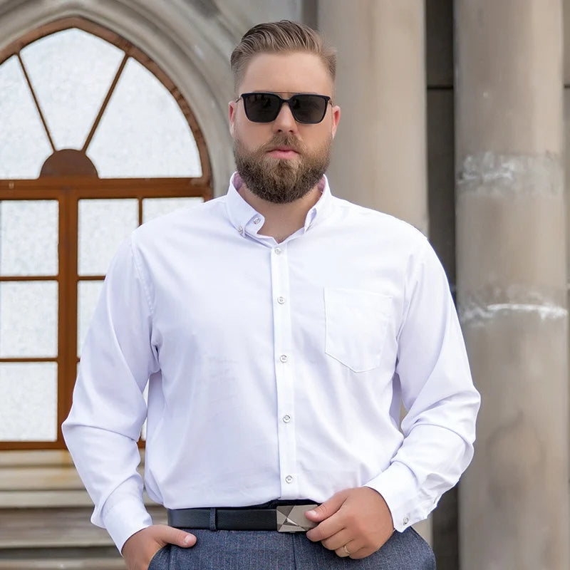 Camisa de Vestir Manga Larga para Hombre Plus Size Stefano Romano®