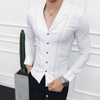 Camisa de Vestir Sport Fino Moderno Poliéster para Hombre Marco Stefano Romano®
