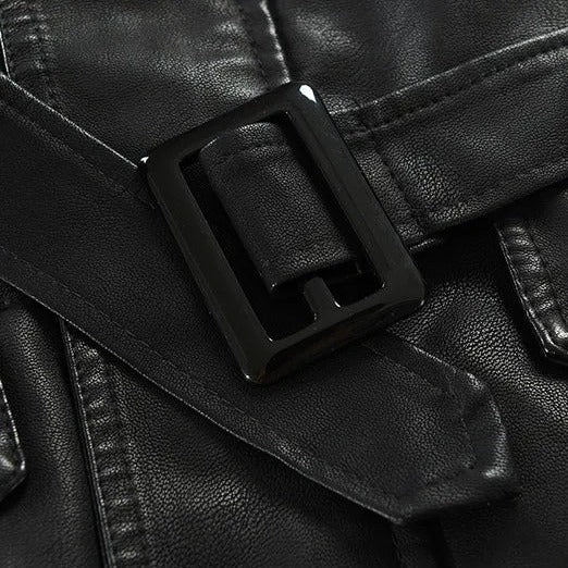 Chamarra Larga de Cuero para Hombre Stefano Romano®