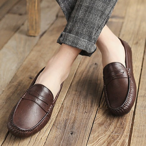 Mocasín de Cuero Genuino Antiderrapante para Hombre Stefano Romano®