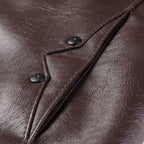 Chamarra de Cuero Slim Fit para Hombre Stefano Romano®