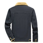 Chamarra de Mezclilla con Forro de Lana Cuello Polo para Hombre Alessandro Stefano Romano®