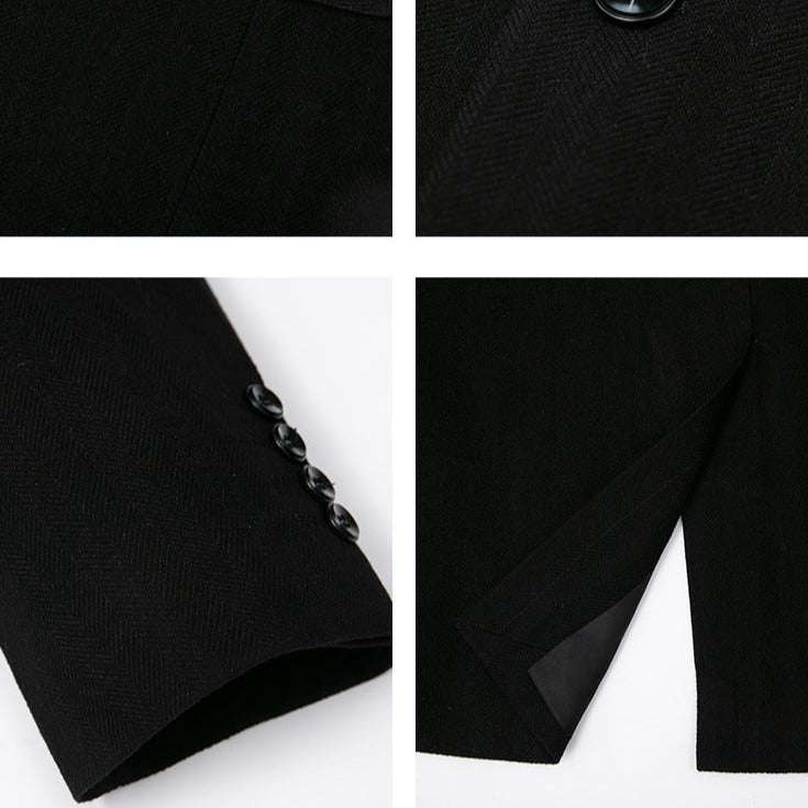 Blazer Plus Size Negro Luxury para Hombre Stefano Romano®