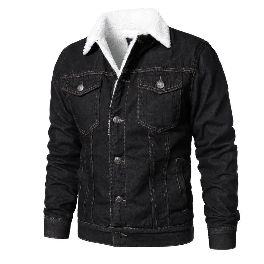 Chamarra de Mezclilla con Forro de Lana Cuello Polo para Hombre Marco Stefano Romano®