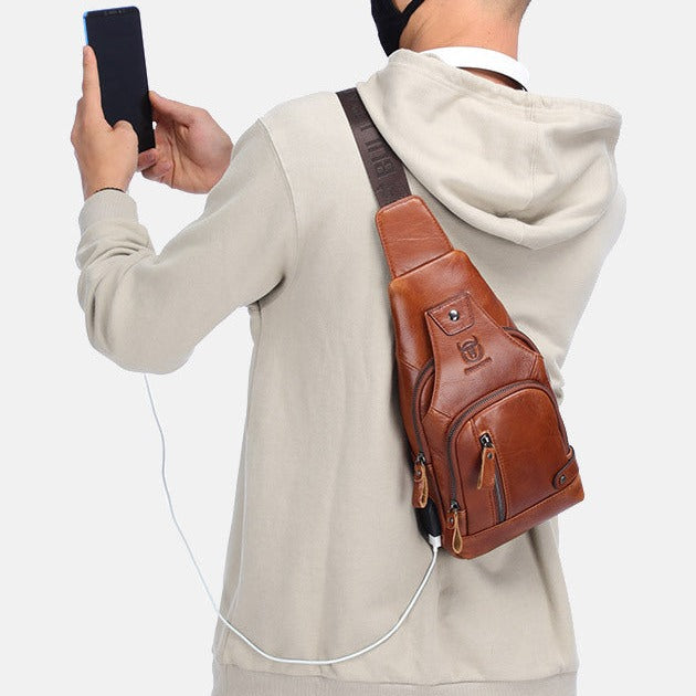 Bolsa Bag de Cuero Genuino para Hombre Stefano Romano®