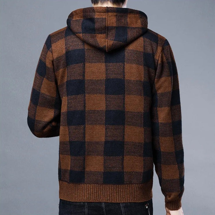 Sudadera a Cuadros con Capucha para Hombre Alessandro Stefano Romano®
