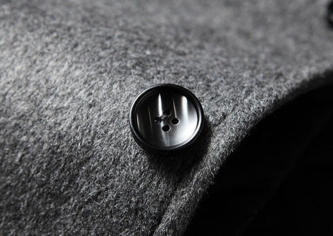 Abrigo de Lana de Diseñador Cuello Polo Slim Fit para Hombre Marco Stefano Romano®