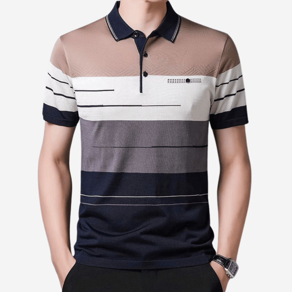Playera Polo a Rayas Premium para Hombre Stefano Romano®