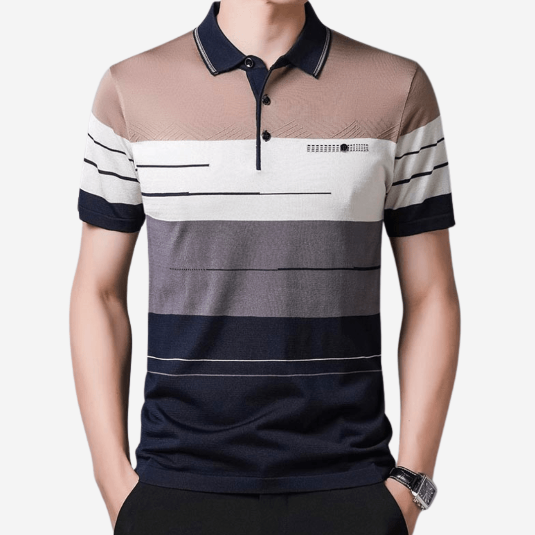 Playera Polo a Rayas Premium para Hombre Stefano Romano®