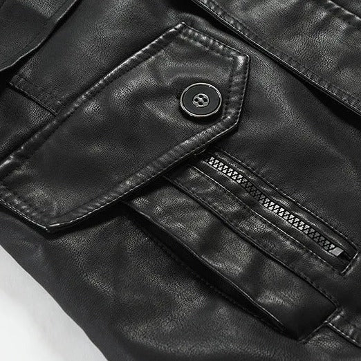 Chamarra Larga de Cuero para Hombre Stefano Romano®