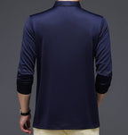 Camisa de Manga Larga Cuello Polo Poliéster para Hombre Stefano Romano®