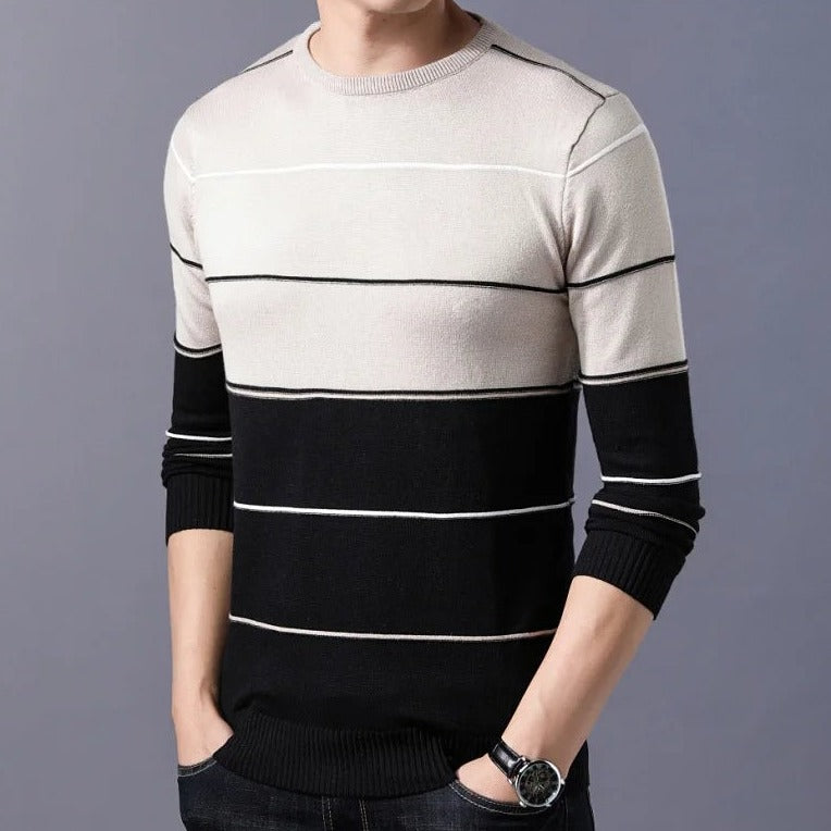 Suéter a Rayas Cuello Redondo para Hombre Alessandro Stefano Romano®