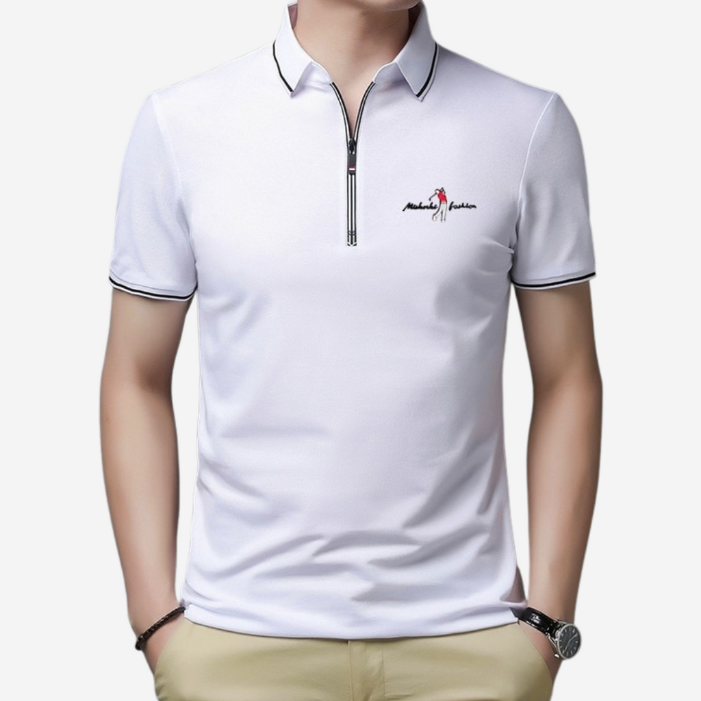 Playera Polo para Hombre con Cierre Stefano Romano®