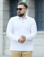 Playera Polo de Manga Larga Plus Size para Hombre Stefano Romano®