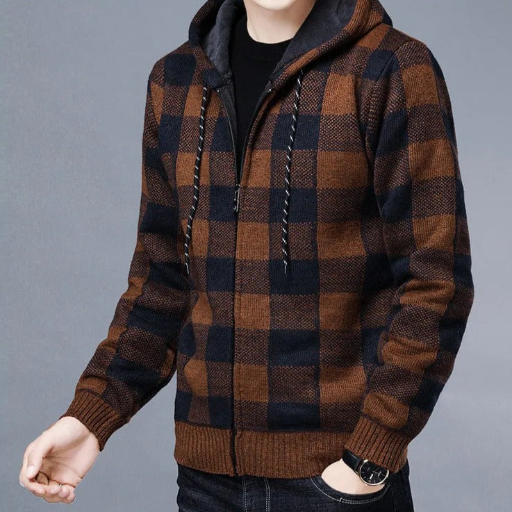 Sudadera a Cuadros con Capucha para Hombre Alessandro Stefano Romano®