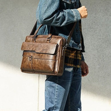 Bolsa de Cuero Genuino para Hombre Stefano Romano®