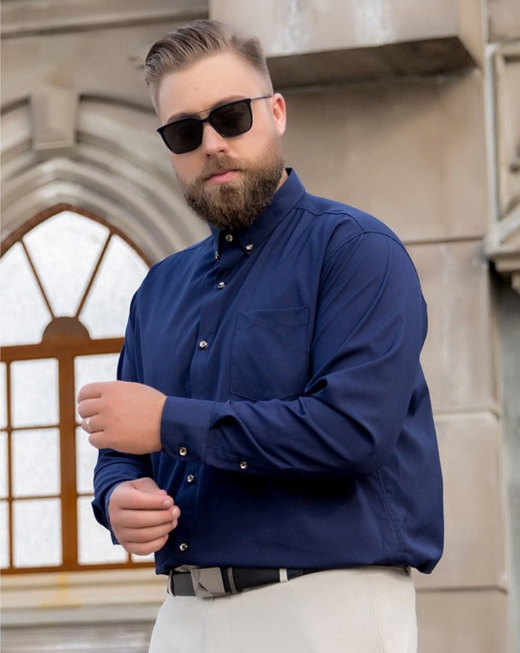 Camisa de Vestir Manga Larga para Hombre Plus Size Stefano Romano®