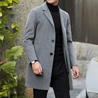 Abrigo de Lana de Diseñador Corte Regular para Hombre Alessandro Stefano Romano®