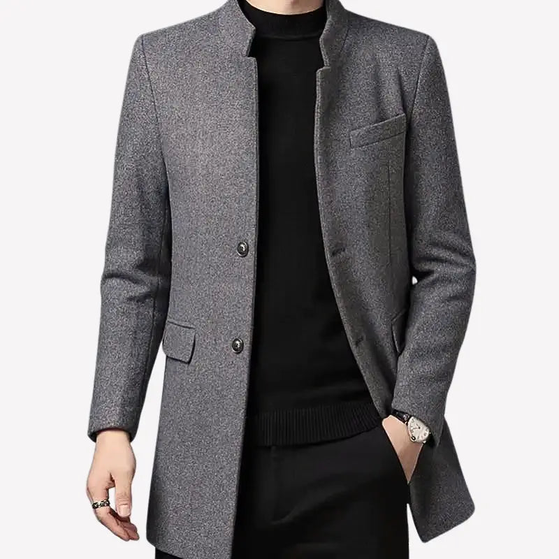 Abrigo de Lana de Diseñador Slim Fit para Hombre Alessandro Stefano Romano®