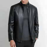 Chamarra de Cuero Diseñador Premium para Hombre Stefano Romano®