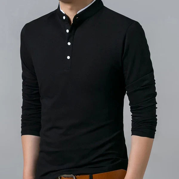 Camisa de Manga Larga Cuello Mao para Hombre Stefano Romano®