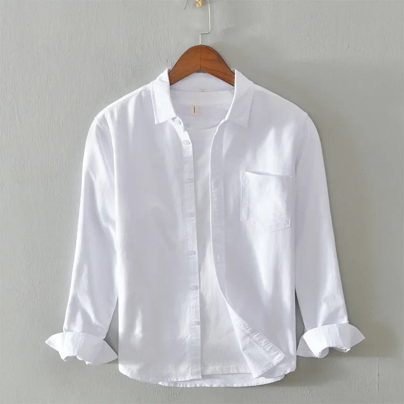 Camisa de Manga Larga Cuello Polo Algodón para Hombre Marco Stefano Romano®