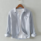 Camisa de Manga Larga Cuello Polo Algodón para Hombre Marco Stefano Romano®