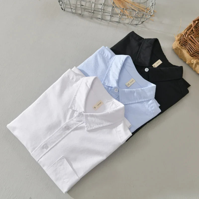 Camisa de Manga Larga Cuello Polo Algodón para Hombre Marco Stefano Romano®