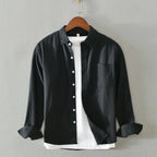 Camisa de Manga Larga Cuello Polo Algodón para Hombre Marco Stefano Romano®